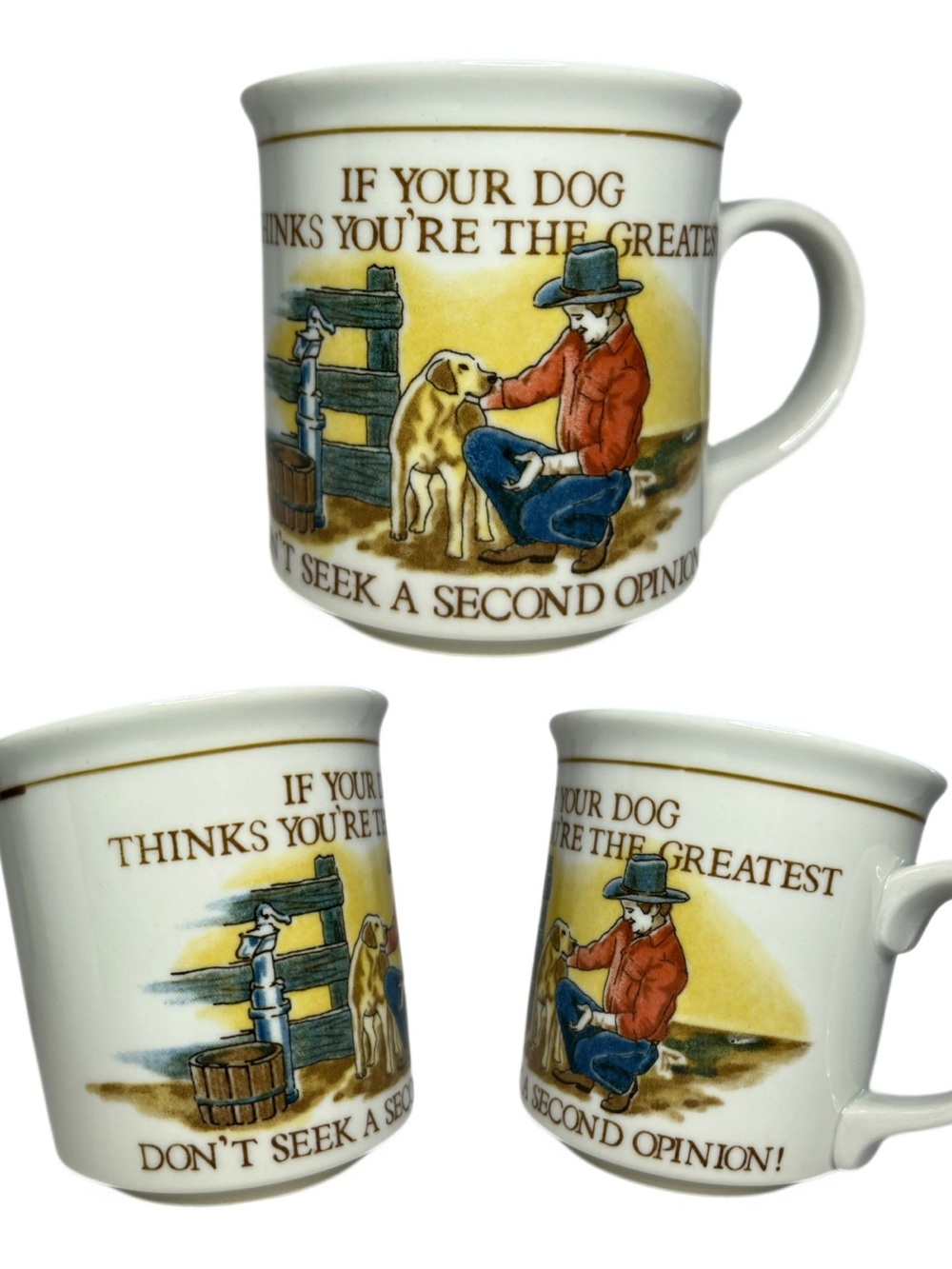 Vintage Figi Otagiri Japan Dog Coffee Mug Dog Thinks You’re the Greatest 11 oz
